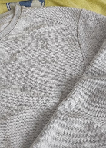 Gri bisiklet Yaka Uzun Kollu Sweatshirt - Görsel 4