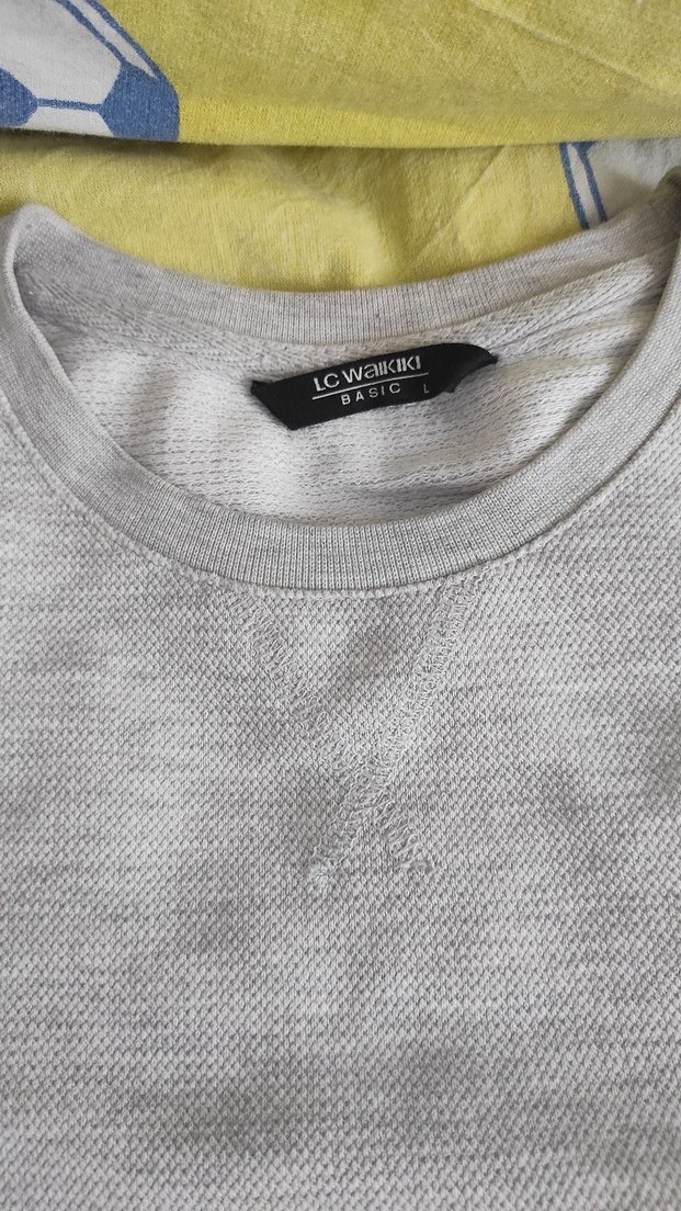 Gri bisiklet Yaka Uzun Kollu Sweatshirt - Görsel 2