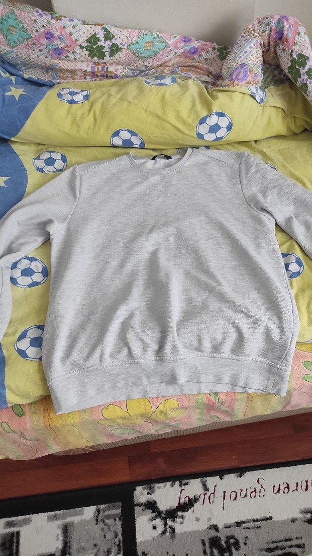 Gri bisiklet Yaka Uzun Kollu Sweatshirt - Görsel 5