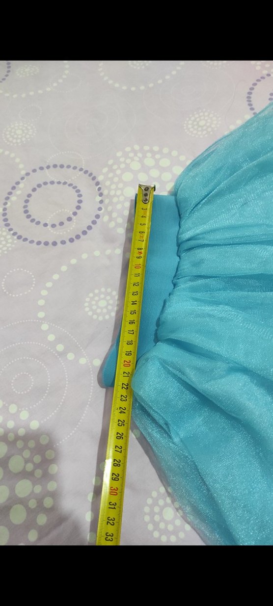 Turkuaz Renkli Kız Çocuk Fırfırlı Etek - Görsel 5