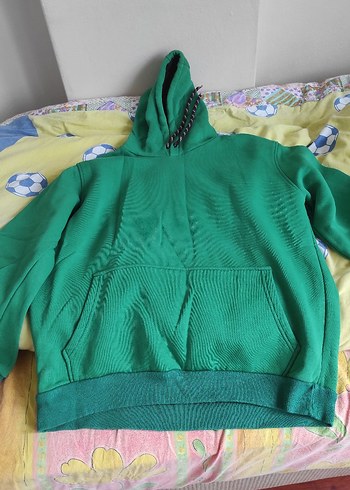 Yeşil Kapüşonlu Fermuarlı Sweatshirt - Görsel 3