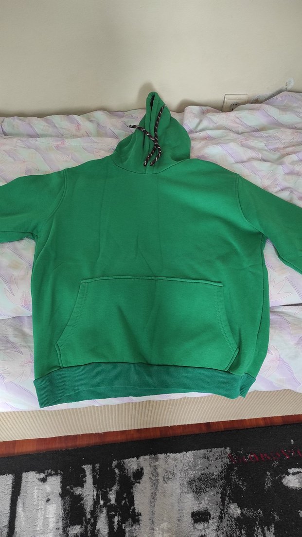 Yeşil Kapüşonlu Fermuarlı Sweatshirt - Görsel 2