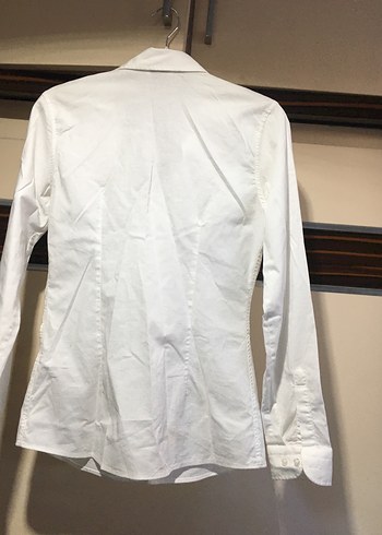 U.S Polo Assn. Düğmeli Beyaz Keten Kadın Gömlek