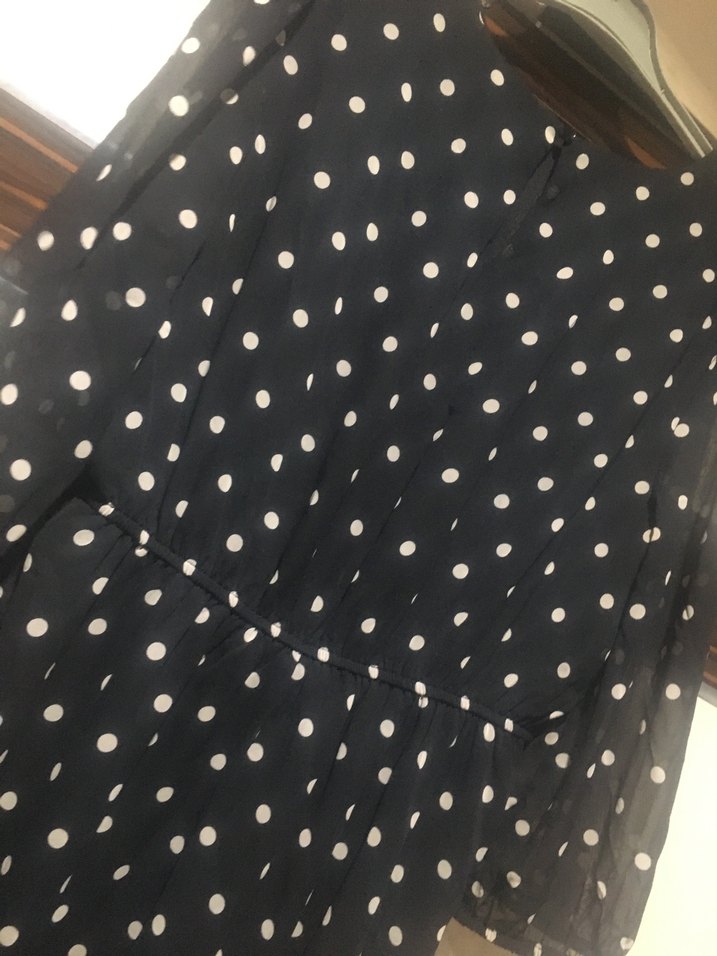 Puantiye Desenli Piliseli Midi Hamile Eteği - Görsel 4