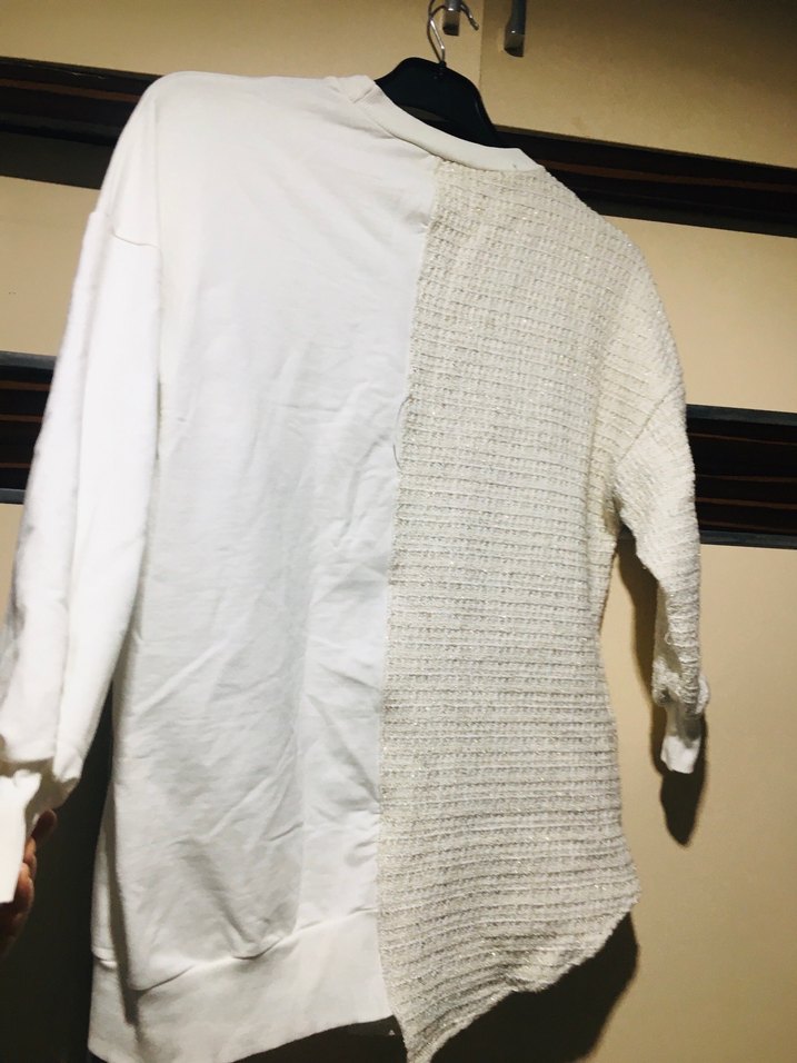 Düğmeli Beyaz Triko Hamile Hırkası - Görsel 4