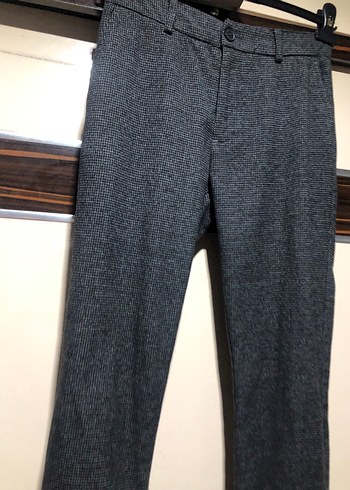 Gri Erkek Ofis Pantolonu, Kemer Detaylı - Görsel 2