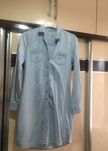 Mavi Denim Uzun Kollu Kadın Gömlek Elbise