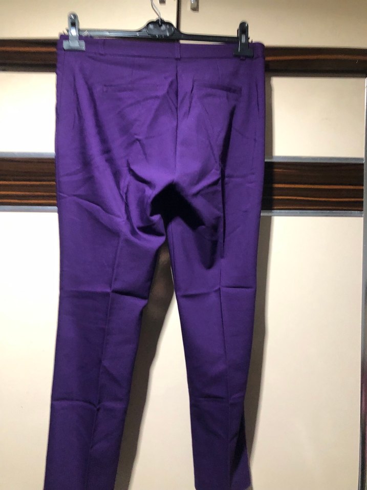 Mor Pilili Kadın Kumaş Pantolon - Görsel 3