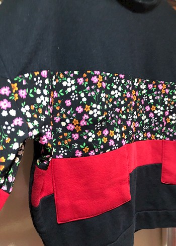 Çiçek Desenli Renkli Kadın Sweatshirt - Görsel 3