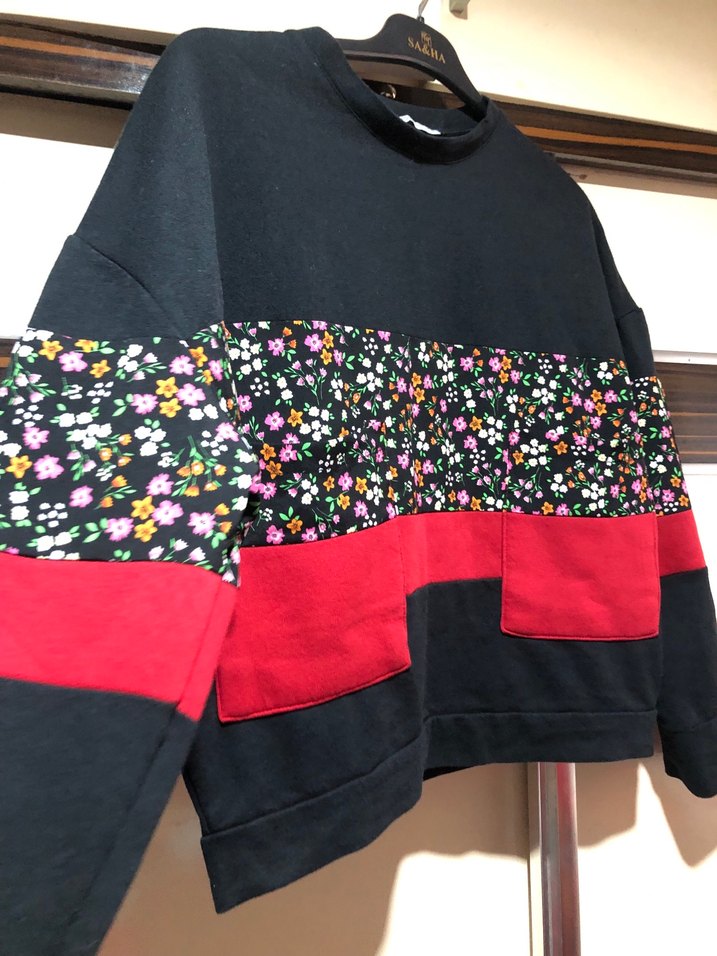 Çiçek Desenli Renkli Kadın Sweatshirt - Görsel 2