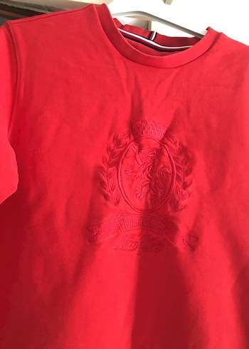 Tommy Hilfiger Kadın Kırmızı Bisiklet Yaka Rahat Sweatshirt