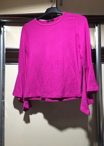 Pembe Fırfırlı Sweatshirt