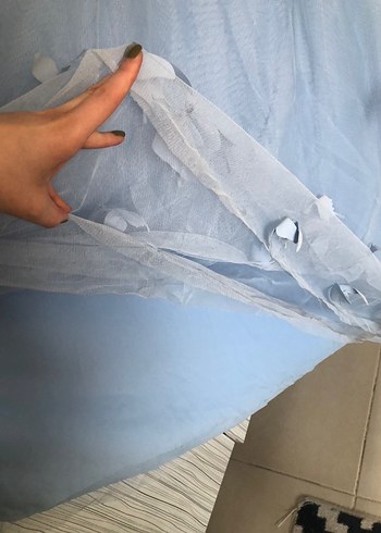 Romance Ömür Özer Mavi Kelebekli Drapeli Nişan Elbisesi - Görsel 7