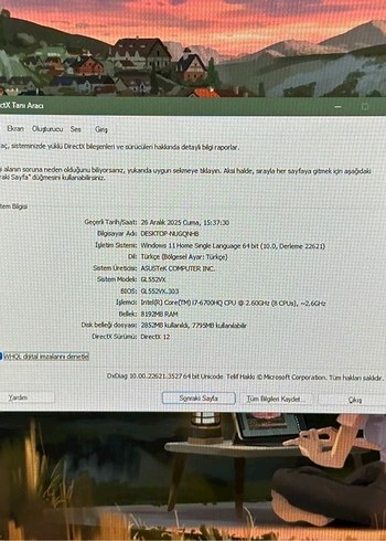 ASUS GL552V LAPTOP DİZ ÜSTÜ BİLGİSAYAR - Görsel 5