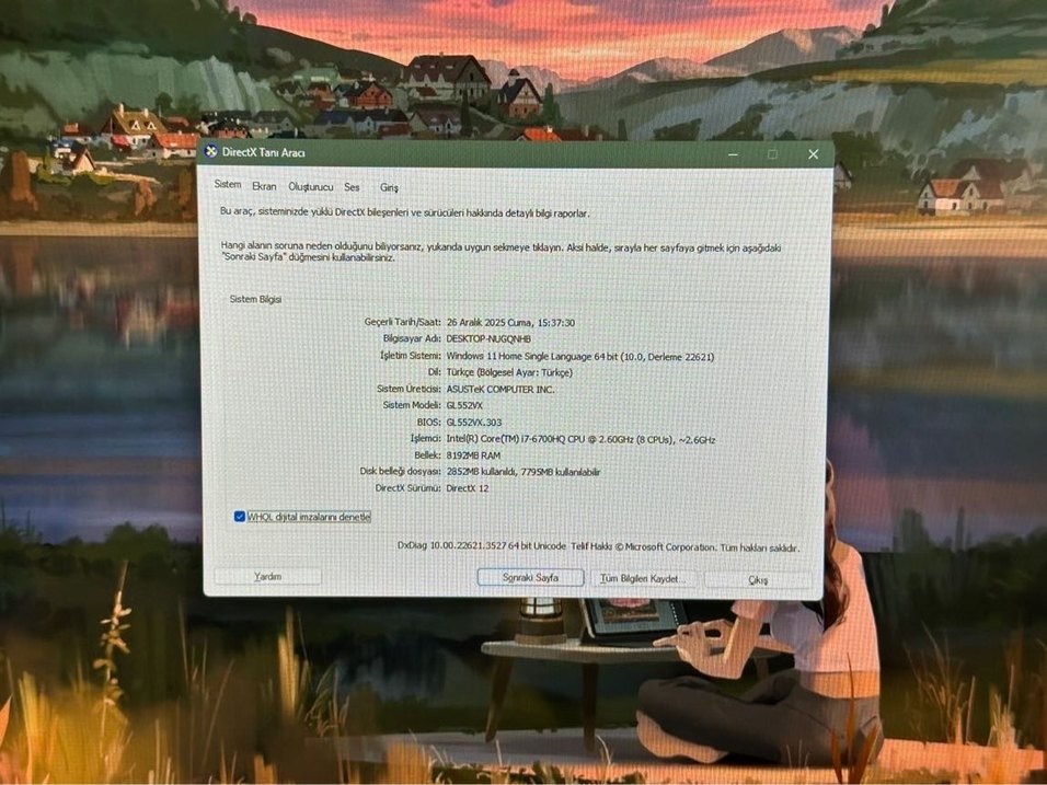 ASUS GL552V LAPTOP DİZ ÜSTÜ BİLGİSAYAR - Görsel 5