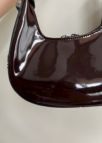 Kilit Tokalı Koyu Kahve Deri Kadın Çanta - Görsel 3