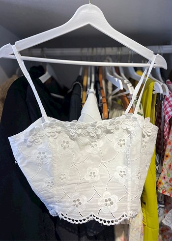 Dantel İşlemeli Beyaz Mini Büstiyer - Görsel 8