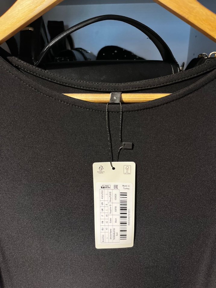 Siyah Pilili Midi Kadın Triko Elbise - Görsel 3