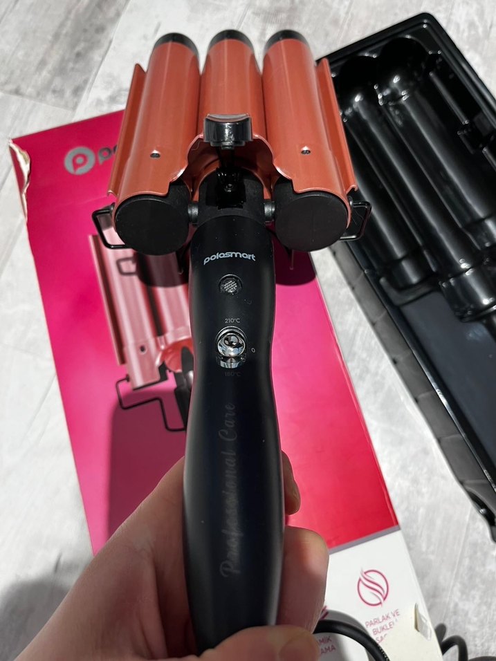 Polosmart Üç Varilli Pembe Saç Şekillendirici - Görsel 3