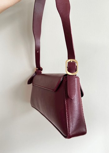 Bordo Deri Kadın Çanta - Görsel 2