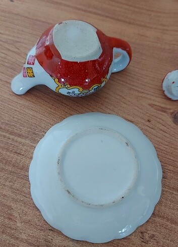 Beden Vintage Porselen El Boyama Dekoratif Çay Takımı