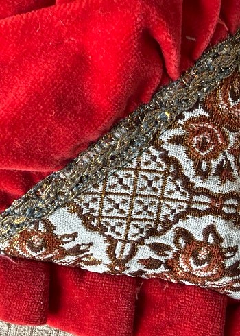 Vintage Kadife Goblen Kumaş Kırlent - Görsel 3