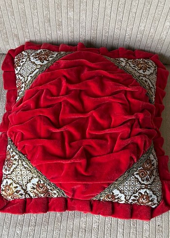 Vintage Kadife Goblen Kumaş Kırlent - Görsel 2