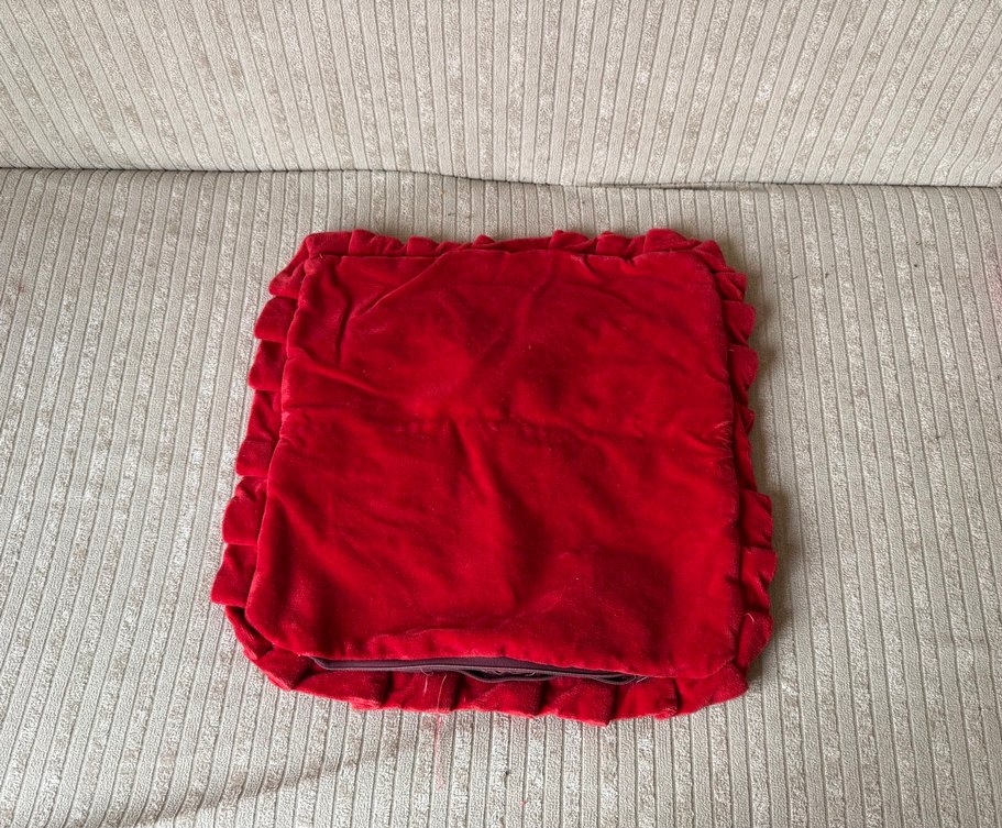 Vintage Kadife Goblen Kumaş Kırlent - Görsel 4