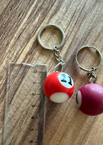 Vintage Bakalit Bilardo Topu Anahtarlık - Görsel 3