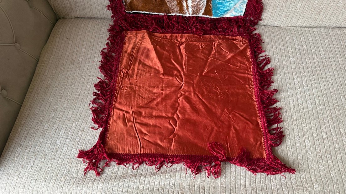 Vintage İpek Kadife Sandalye Örtüsü - Görsel 4