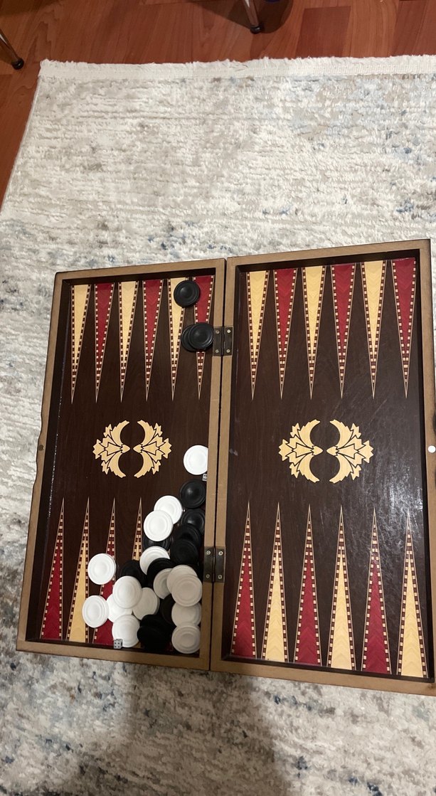 Kahverengi Ahşap Satranç ve Tavla Seti - Görsel 2