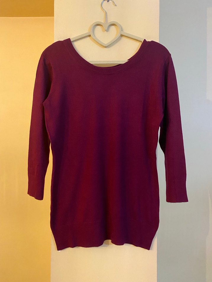 Mürdüm rengi kazak - Görsel 2