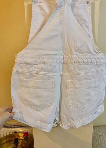 H&M beyaz kısa kot tulum - Görsel 3