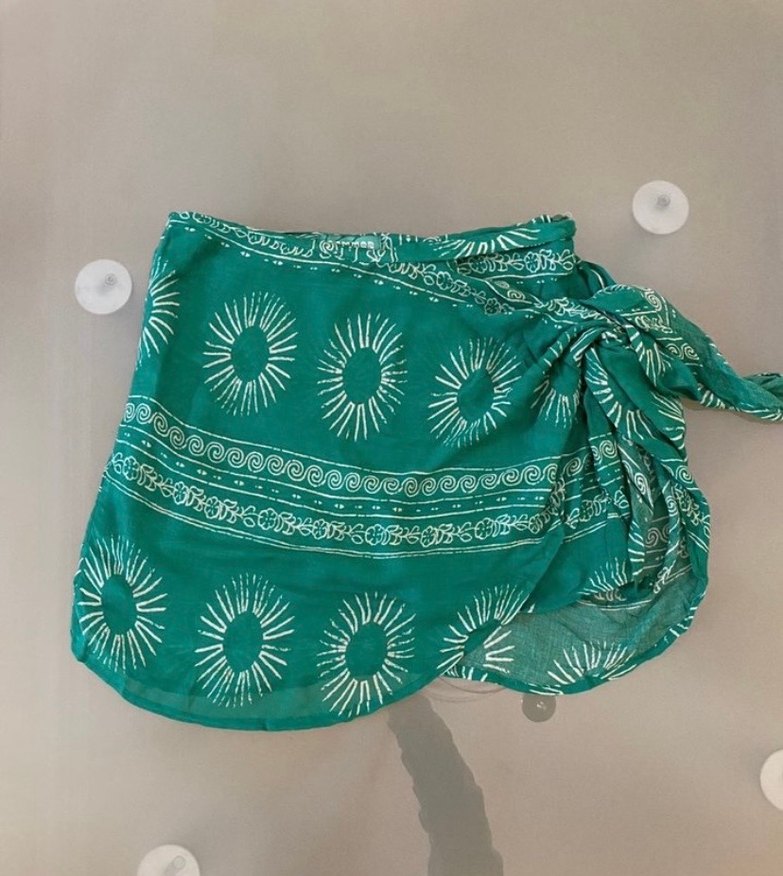 Turkuaz Renkli Bağlamalı Bohem Pareo - Görsel 2