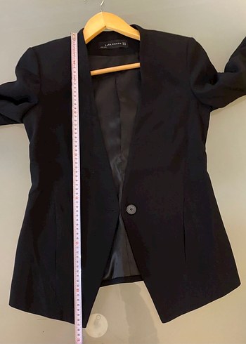 Zara Siyah Kadın Denim Blazer Ceket - Görsel 5