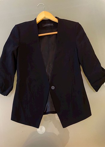 Zara Siyah Kadın Denim Blazer Ceket - Görsel 2