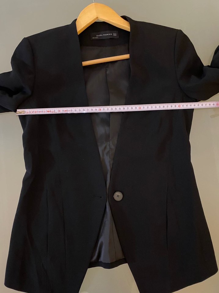 Zara Siyah Kadın Denim Blazer Ceket - Görsel 4