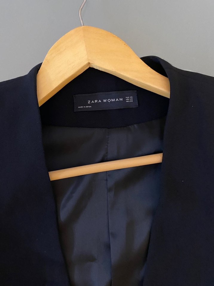 Zara Siyah Kadın Denim Blazer Ceket - Görsel 3