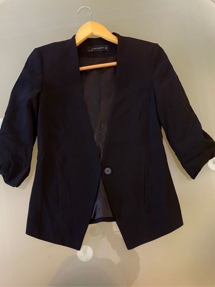 Zara Siyah Kadın Denim Blazer Ceket - Görsel 2