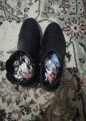 Siyah Deri Erkek Bot - Kemerli, Yılan Desenli - Görsel 2