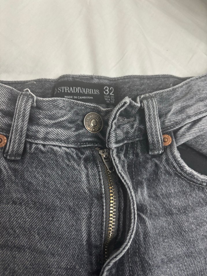 Gri Kadın Denim Bol Kesim Pantolon - Görsel 3