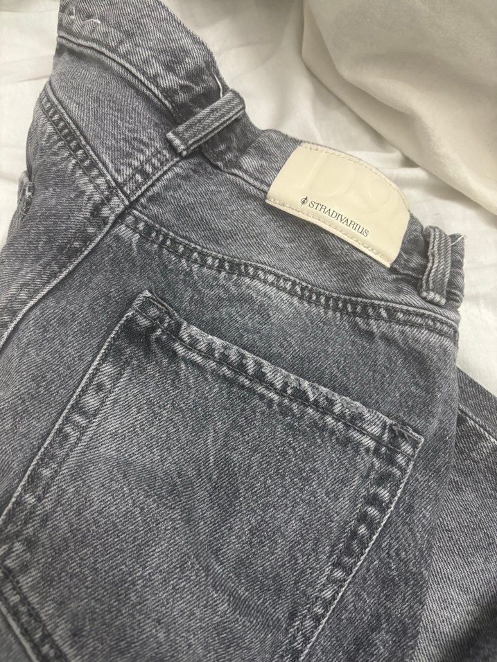 Gri Kadın Denim Bol Kesim Pantolon - Görsel 4