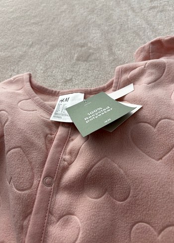 Pembe Uzun Kollu Düğmeli Bebek Body H&M