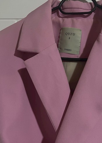 s Beden Pembe Crop Kadın Blazer Ceket