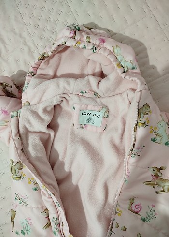 LCW baby Pembe Kapüşonlu Kız Bebek Tulumu