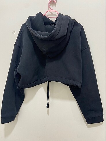 s Beden siyah Renk Kapüşonlu crop sweatshirt
