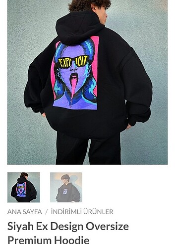Sweatshirt siyah oversize design 