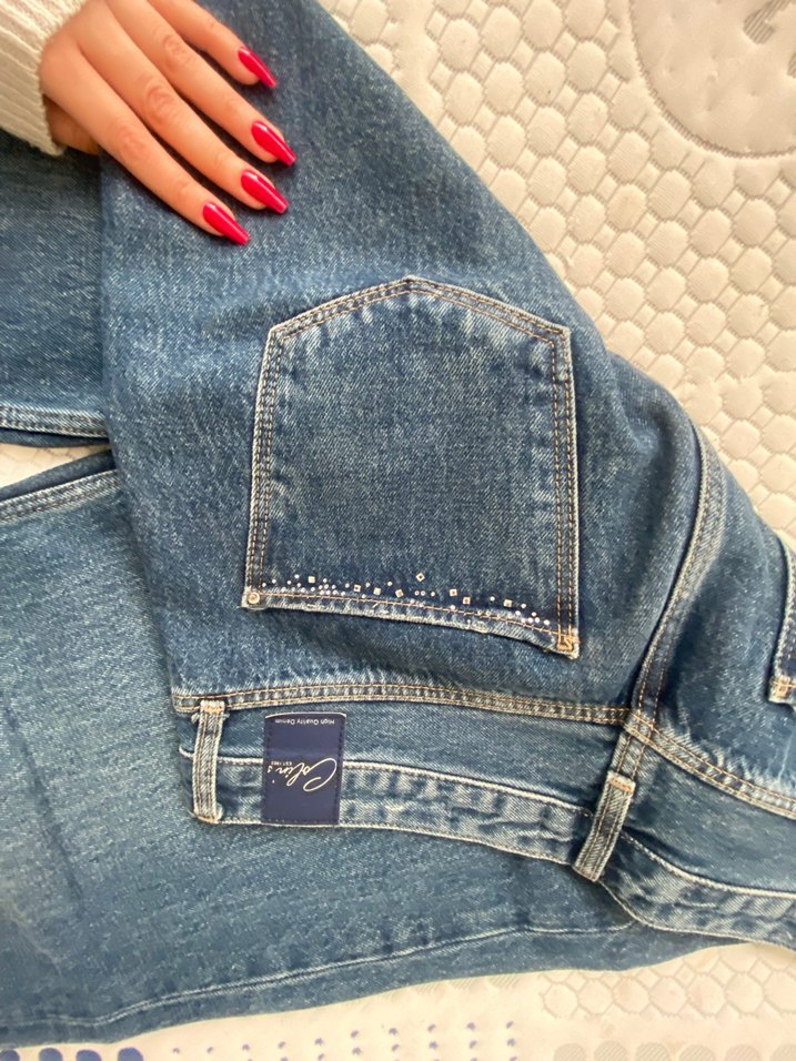 Colins oversize taşlı kot pantolon - Görsel 4