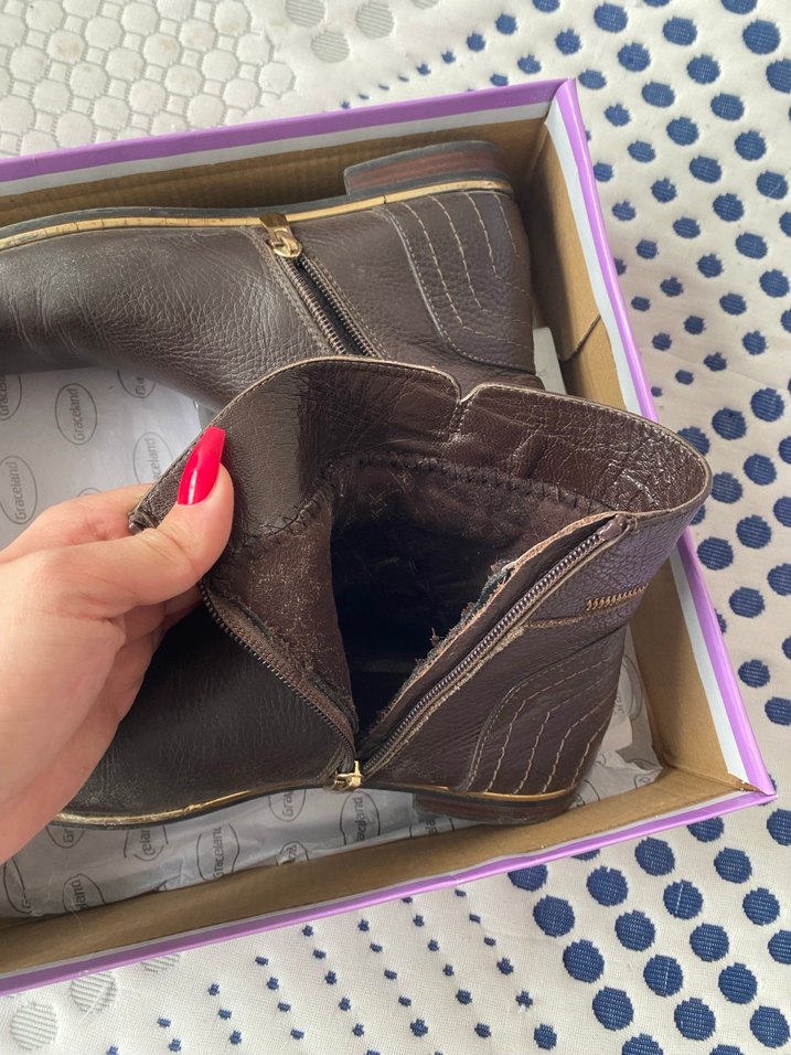 Kahverengi Deri Tokalı Biker Bot - Görsel 2