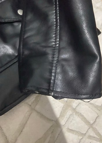 Zara Siyah Deri Biker Ceket - Görsel 2